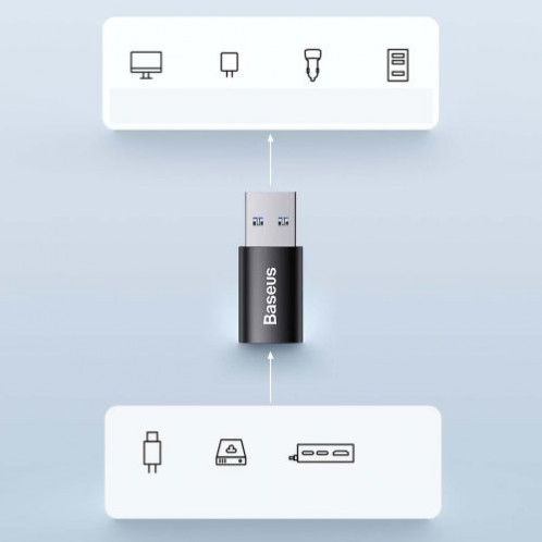 Baseus Converter Ingenuity Series Mini OTG Adaptor USB-A 3.1 Male to Type-C Female Black (ZJJQ000101) DA282273-015