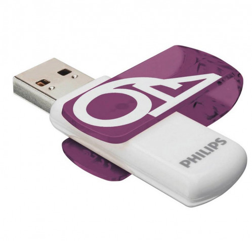 Philips USB 2.0 64GB Vivid Edition pourpre Lot de 2 513032-03