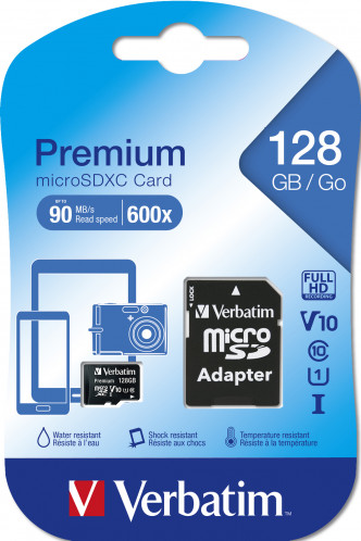 Verbatim microSDXC 128GB Class 10 UHS-I + adapt. 44085 111883-04