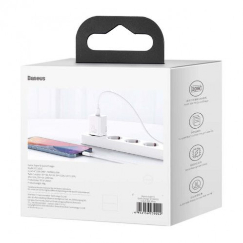 Baseus Travel Charger set Super Si 1C PD Fast charger 20W EU White (CCSUP-B02) DA628948-010