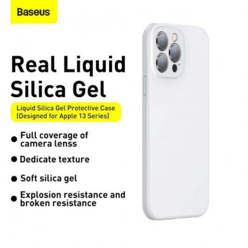 Baseus iPhone 13 Pro case Liquid Silica Gel Protective White (ARYT000402) DA190493-019