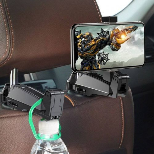 Baseus Car Mount Back Seat Headrest Phone Bracket Holder hook for 4.0-6.5 inch black (SUHZ-A01) DA400603-08