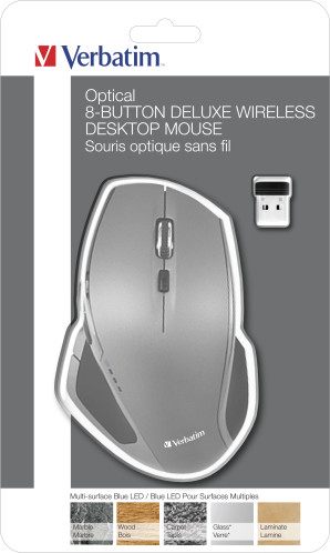 Verbatim Souris sans fil desktop Deluxe 8 Button bleu LED 49041 526591-05