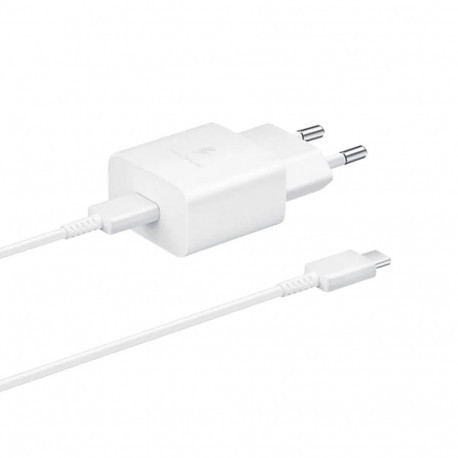 Samsung EP-T1510XWE Chargeur Secteur Complet Adaptateur 15W & Câble USB Type-C vers Type-C Blanc Emballage Original 709904-07
