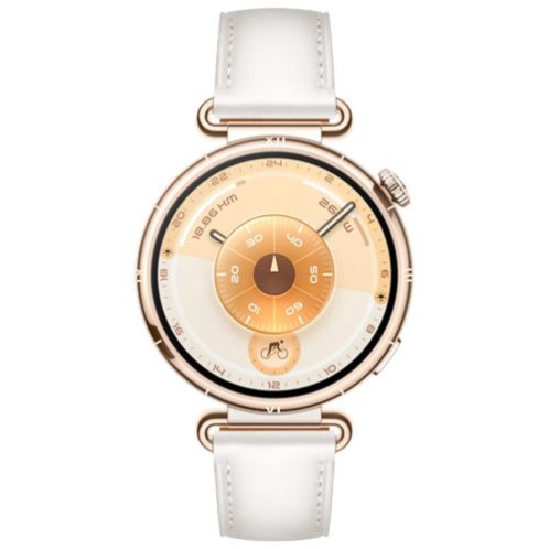 Huawei Watch GT6 41mm with White Leather Strap Light Gold EU DU14300698-03