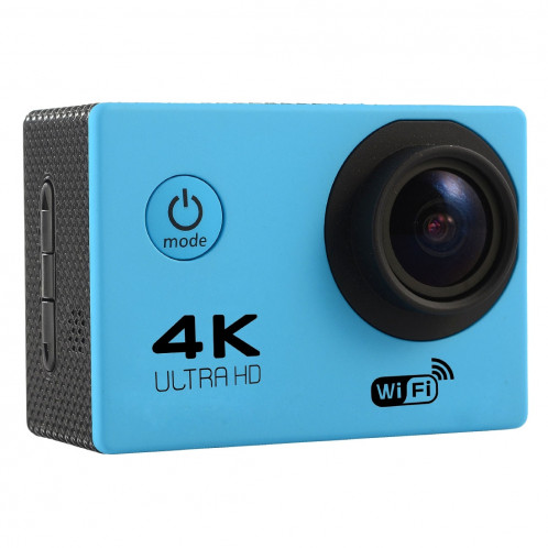 F60 2.0 pouces Écran 4K 170 degrés Grand Angle WiFi Appareil photo avec caméra vidéo avec boîtier étanche, carte mémoire 64Go Micro SD (bleu) SF087L0-08