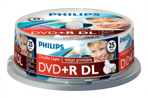 1x25 Philips DVD+R 8,5GB DL 8x IW SP 513543-02