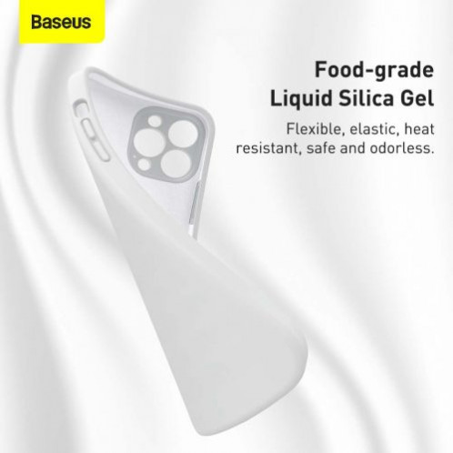 Baseus iPhone 13 Pro Max case Liquid Silica Gel Protective White (ARYT000502) DA216939-019