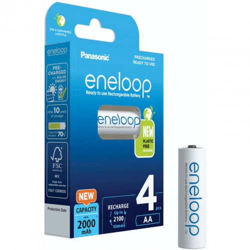 1x4 Panasonic Eneloop Mignon AA 2000mAh Ni-MH BK-3MCDE/4BE 762603-05