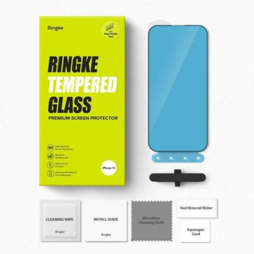 Ringke iPhone 15/ 16 Screen Protector Privacy Tempered Glass 9H with installation jig Transparent DI457407-09