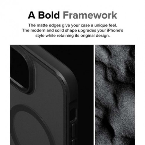 Ringke iPhone 15 Plus Case Fusion Bold Magnetic Matte Clear/ Black DI1081122-015