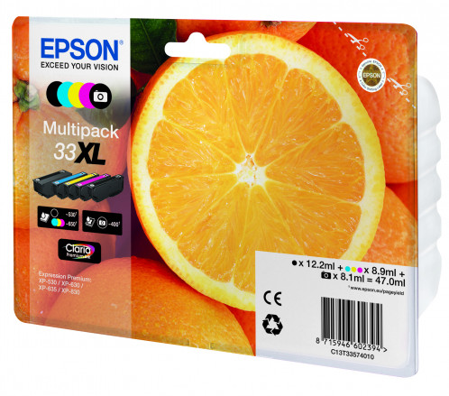 Epson Multipack Claria Premium BK/PBK/C/M/Y 33 XL T 3357 311012-08