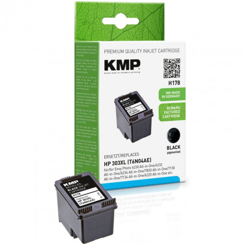 KMP H178 noir compatible av. HP T6N04AE 303 XL 458572-03