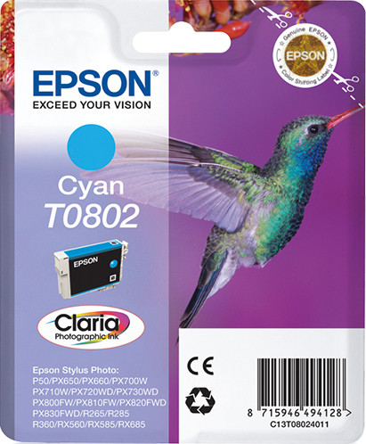 Epson cyan T 080 T 0802 529032-02