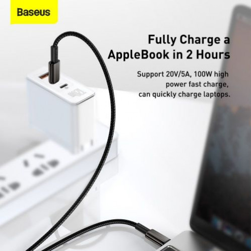 Baseus Type-C Type-C cable Tungsten Gold Fast charging and data 100W (20V/5A) 1m Black (CATWJ-01) DA357601-013