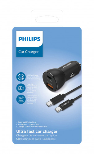Philips Chargeur 36W voiture avec 1 USB-A + USB C 113565-03