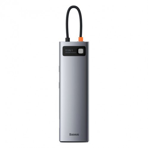 Baseus HUB Metal Gleam Series 11-in-1 Multifunctional (Type-C to 3xUSB3.2/PD 100W/3,5 mm Jack/VGA Full HD 60Hz/2xHDMI 4K/TF+SD card/ RJ45) Space Gray (CAHUB-CT0G) DA5380592-016