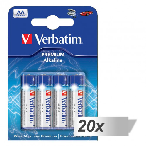 20x4 Verbatim Alkaline Batterie Mignon AA LR6 49921 497681-02