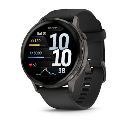 Garmin Venu 4 Smart Watch 45mm, GPS, Black with Dark Gray Silicone Band EU DA40700301-01
