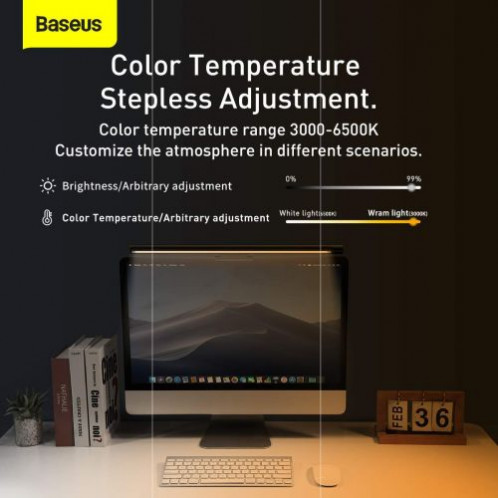 Baseus Home i-wok series USB Asymmetric Light Source Screen Hanging Light Pro Black (DGIWK-P01) DA2560695-017