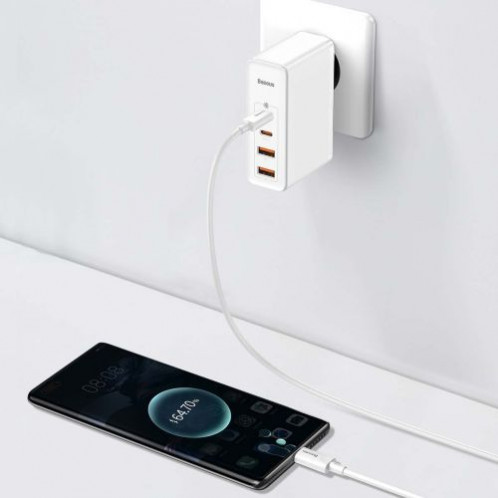 Baseus Travel Charger GaN2 Pro Quick wall charger C+C+U+U, PD 3.0, QC 4.0+, 100W EU White (CCGAN2P-L02) DA3450450-019
