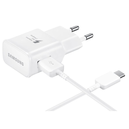 Samsung EP-TA20EWECG Chargeur Secteur Complet Adaptateur Fast Charge 2A & Câble USB Type-C Blanc (Emballage Original) 592114-06