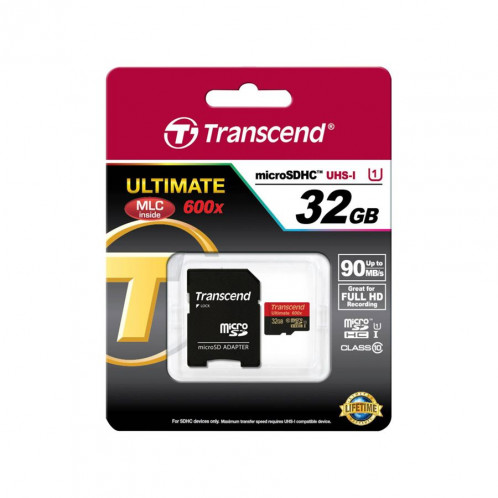 Transcend microSDHC MLC 32GB Class 10 UHS-I 600x + adapt. SD 683270-03