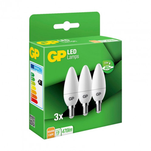 1x3 GP Lighting LED bougie B35 E14, 4,9W (40W) 470lm GP 087823 647299-03