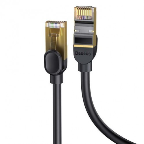 Baseus Network Cable High Speed (CAT7) of RJ45 (round cable) 10 Gbps, 1m Black (WKJS010101) DA191374-017