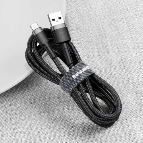 Baseus Type-C Cafule cable 2A, 3m, Gray/Black (CATKLF-UG1) DA338609-016