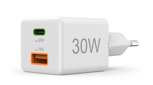 Hama Mini chargeur rapide PD 30W 1xUSB-C/1xUSB-A blanc 201992 140900-018