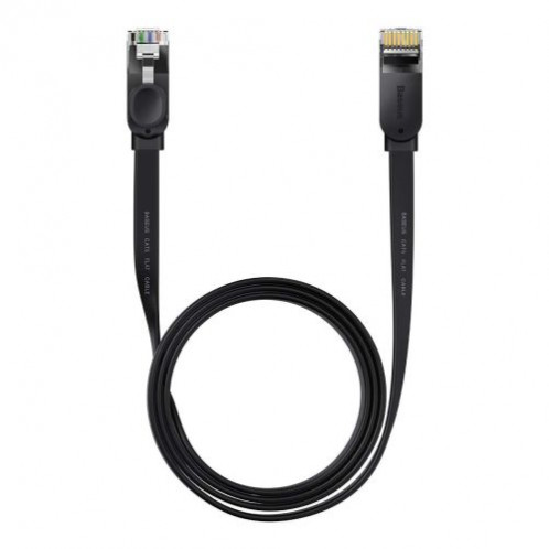 Baseus Network Cable High Speed (CAT6) of RJ45 (flat cable) 1 Gbps, 2m Black (WKJS000101) DA122743-020