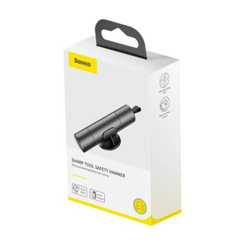 Baseus Car Tool Sharp Safety Hammer (Window-breaking+Safety belt cutting) Gray (CRSFH-0G) DA451404-014