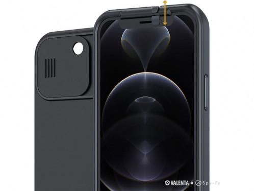 Valenta x Spy-Fy Privacy Noir Coque iPhone 12 Pro avec caches caméras IPXVLT0002-04
