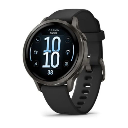 Garmin Venu 4 Smart Watch 41mm, GPS, Black with Dark Gray Silicone Band EU DA40300889-01
