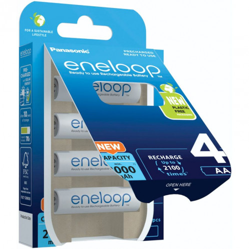 1x4 Panasonic Eneloop Mignon AA 2000mAh Ni-MH BK-3MCDE/4BE 762603-05