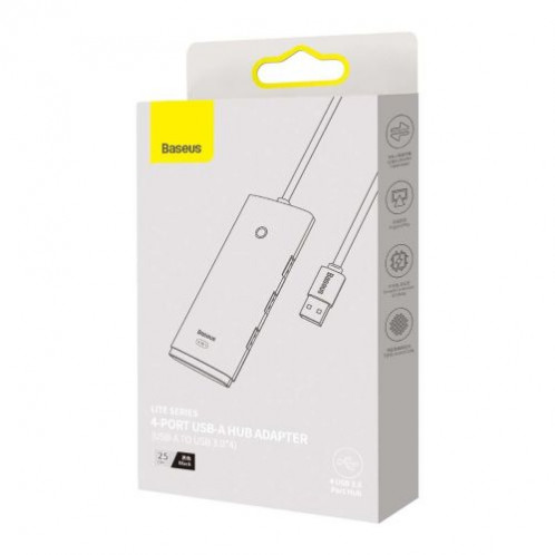 Baseus HUB Lite Series 4-in-1 adapter (USB-A to 4xUSB-A 3.0) cable 0.25m, Black (WKQX030001) DA842704-011