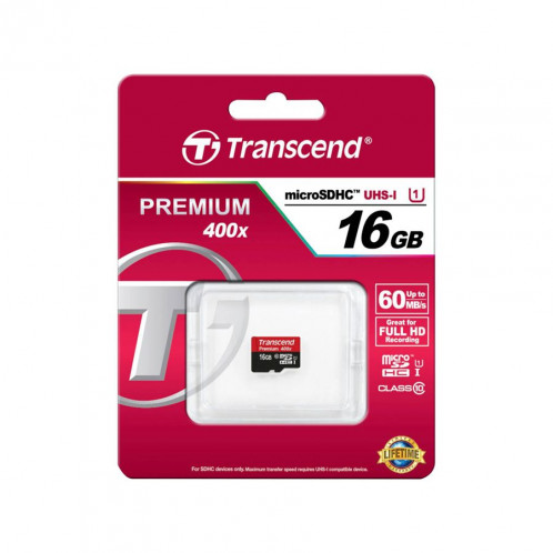 Transcend microSDHC 16GB Class 10 UHS-I 400X 663824-02
