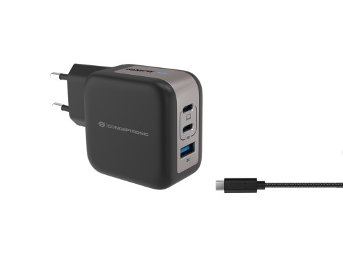Conceptronic ALTHEA17B Chargeur 3-Port 67W GaN USB PD 165757-02