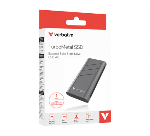 Verbatim TurboMetal SSD 1TB USB4 r/w 3700/3600 MB/s 32021 138688-02