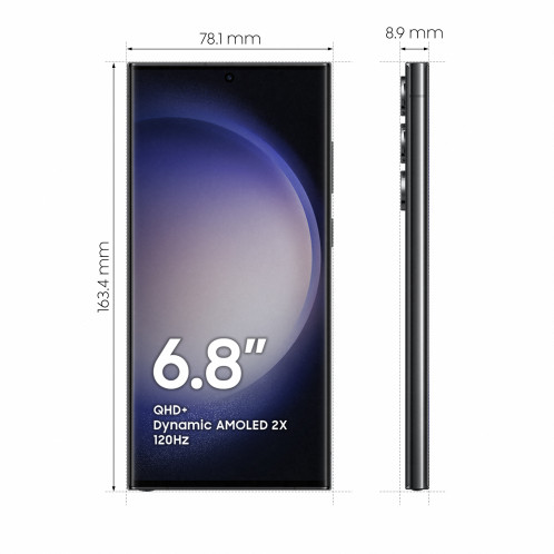 Samsung S918B/DS Galaxy S23 Ultra 5G (Double Sim 6.8" 256 Go, 8 Go RAM) Noir S918-8/256_BLK-03