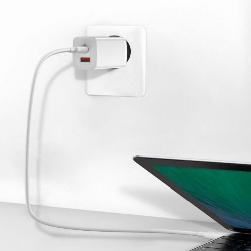 Baseus Travel Charger GaN2 Lite Quick Charger C+U QC 3.0 PD 3.0 65W EU White (CCGAN2L-B02) DA1866900-012
