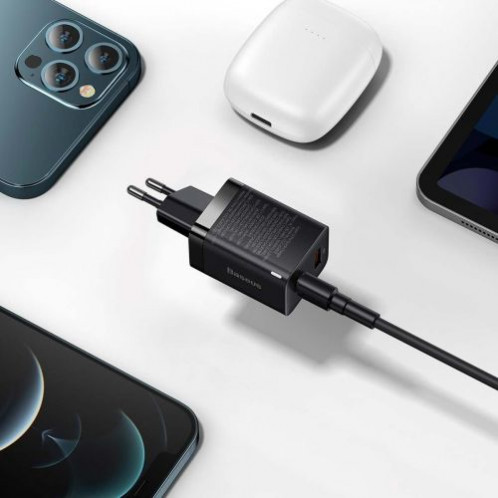 Baseus Travel Charger Super Si Pro mini Fast Charger, C+U, PD 3.0, QC 3.0 30W EU Black (CCSUPP-E01) DA1020371-018