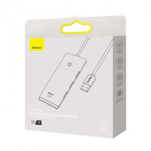 Baseus HUB Lite Series 4-in-1 adapter (USB-A to 4xUSB-A 3.0 5Gb/s) cable 2m, Black (WKQX030201) DA919671-09
