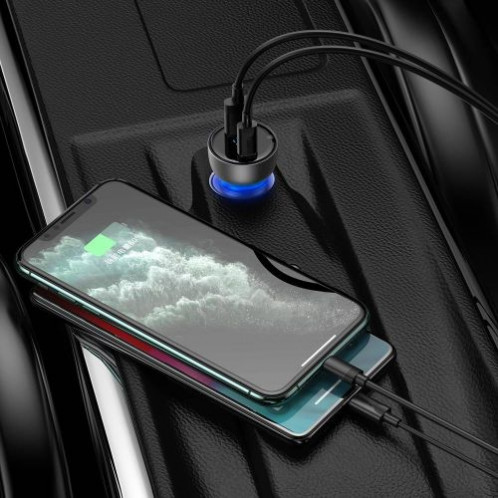 Baseus Car Charger Particular Digital Display C+U, PD 3.0 QC 4.0+, SCP, PPS, 5A, 65W Silver (CCKX-C0A) DA1175392-09