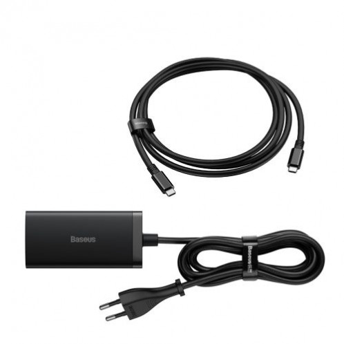 Baseus Travel Charger GaN5 Pro Fast Charger C+C+U+HDMI with Power Cable 1.5m + Type-C to Type-C cable (1m, 100W, 40Gb/s), Black EU (CCGP110201) DA4790884-04