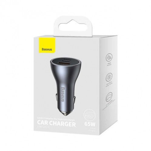 Baseus Car Charger Golden Contactor Pro C+C+U 65W Dark Gray (CGJP010013) DA106338-020