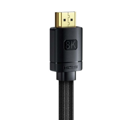 Baseus Video Cable High Definition Series HDMI To HDMI 2.1, 8K 60 Hz, 4K 120 Hz, 2K 144 Hz, 3D eARC, QMS, Dynamic HDR, VRR, ALLM, 3m. Black (CAKGQ-L01) DA1096674-016