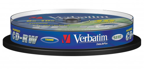 1x10 Verbatim CD-RW 80 / 700MB 10x Speed, Spindel 643781-04