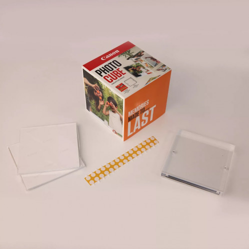 Canon PP-201 13x13 cm Photo Cube Pack créatif, blanc orange 40f. 837251-05